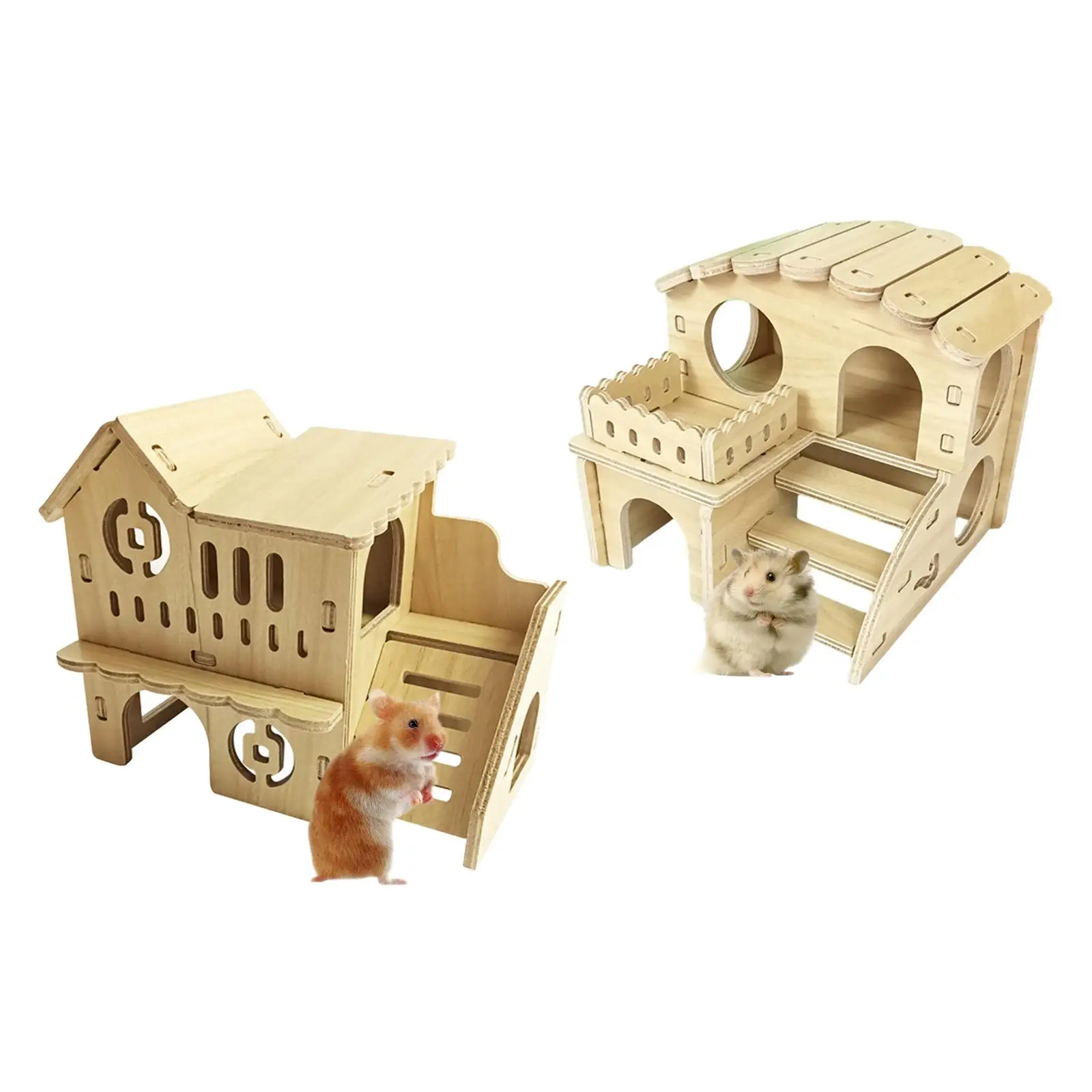 Washable Hamster Hideaway Small Animal Habitat Decor Wood Small Animal Hideout Hut Play Toys Hamster House for Dwarf Mice