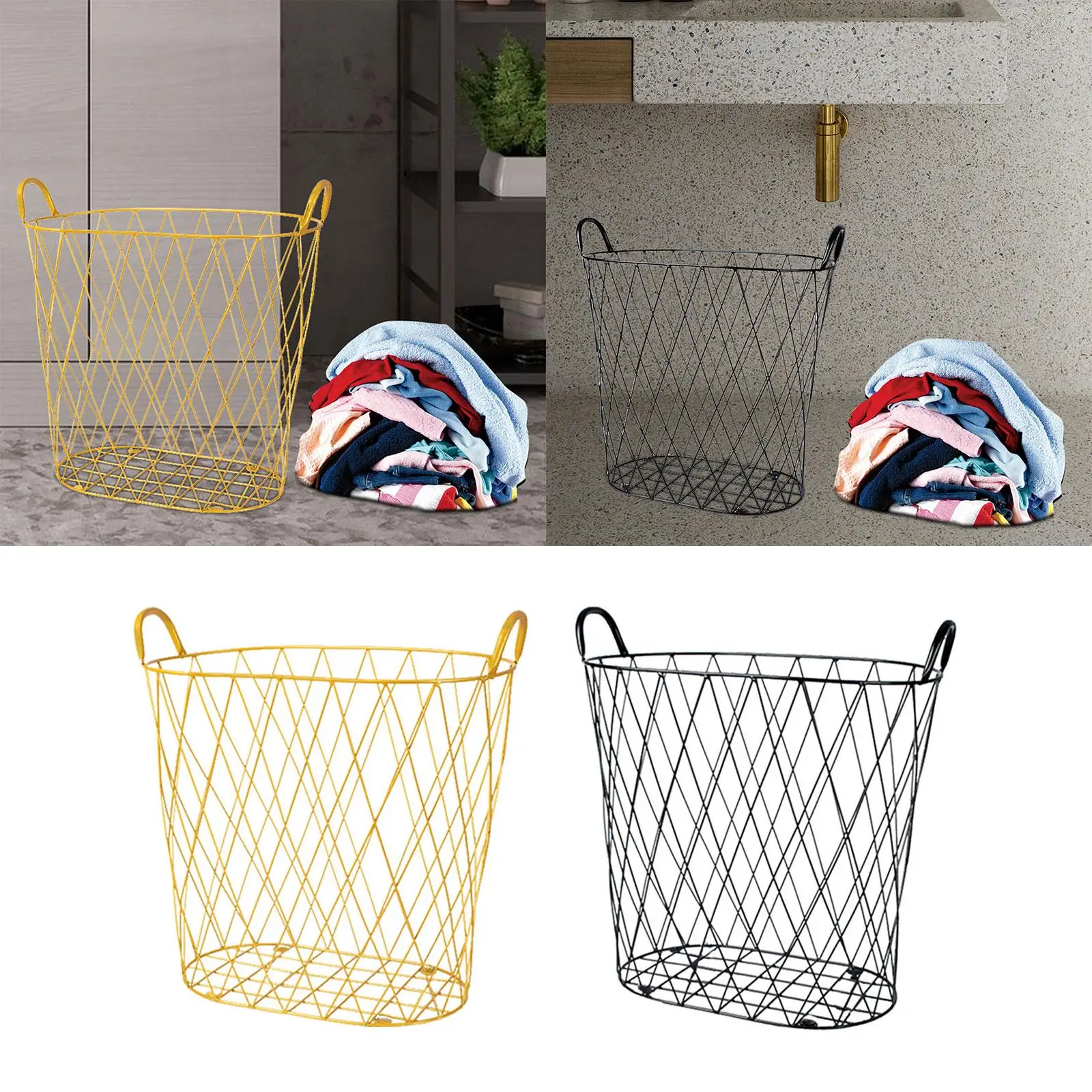 Metal Laundry Storage Basket Storage Bins for Living Room Bedroom Home