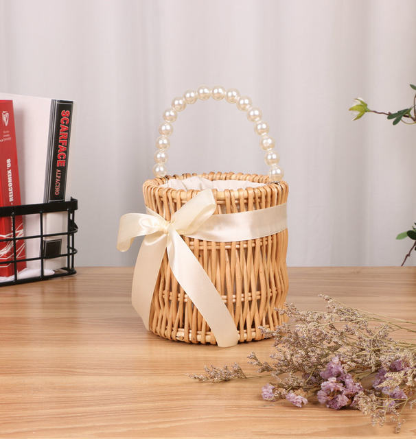 Alipis Wedding Basket Flower Basket Baskets for Gifts Hamper Birthday  Decoration for Girl Small Storage Basket Rustic Flower Girl Basket Wedding