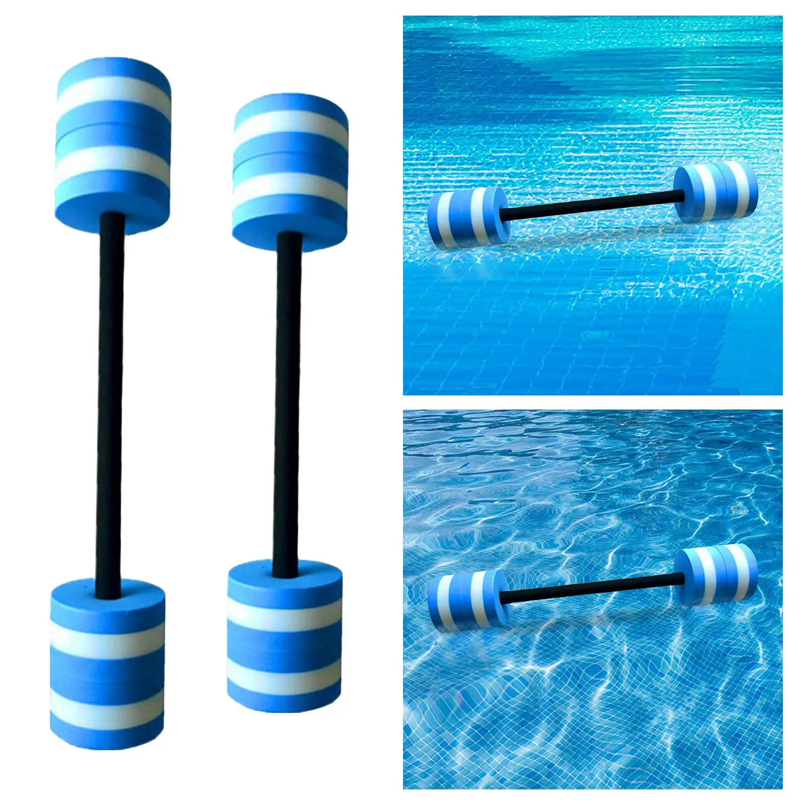 Water Dumbbells Pool Exercise Arthritis EVA Aquatic Barbell for Men Women