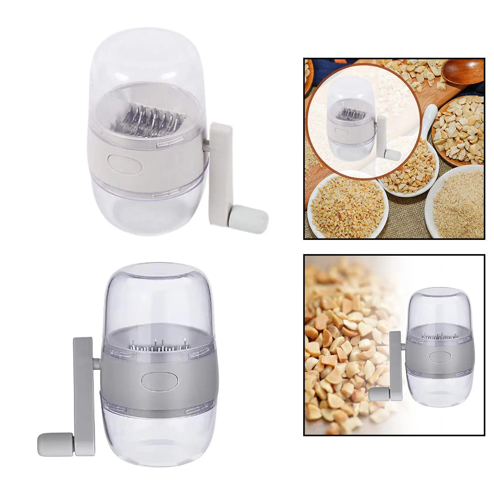 Handheld Food Shredder Mincer Blender Removable Hand Crank Nut Chopper Dry Fruit Grinder for Kitchen Beans Nuts Spices Pecans
