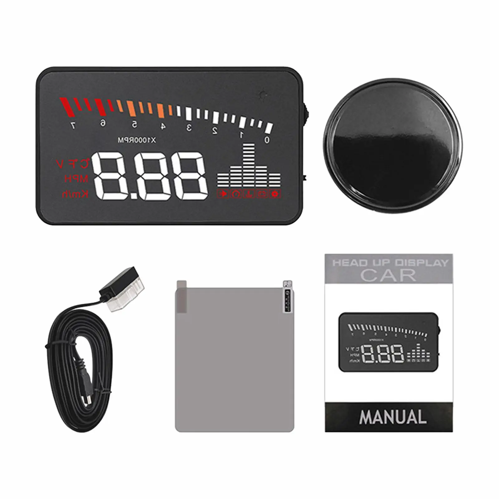 Car Head-up Display 3.5inch Screen Speedometer Universal Durable Overspeed Alarm HUD Cars Windshield Projector Head up Projector