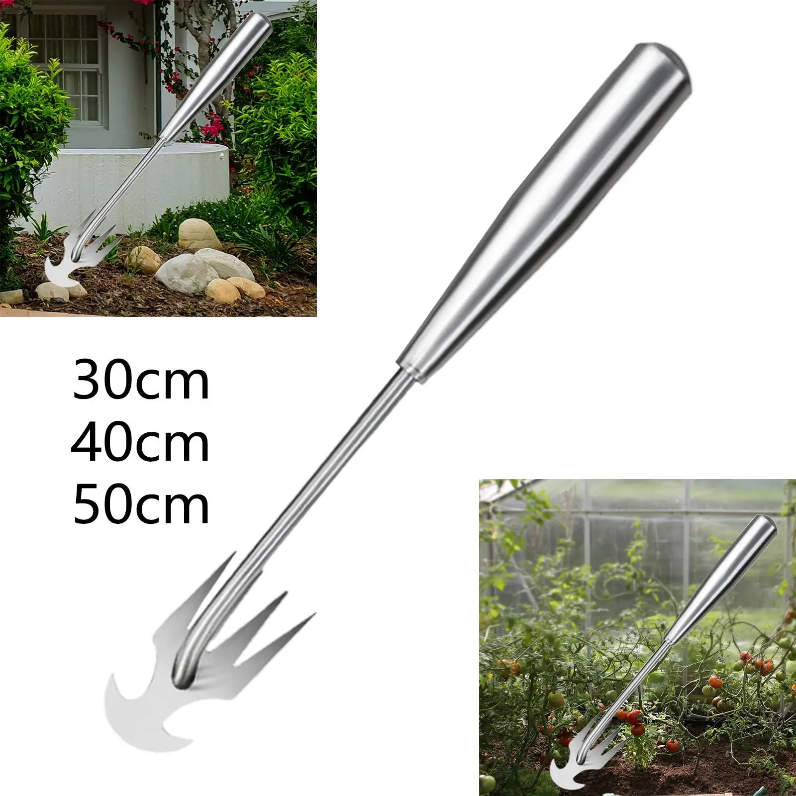 Weeding Artifact 4 Tines Manual Hand Weeder Tool Hand Cultivator Rake Hoe Tiller Tool for Vegetable Plowing Digging Cultivating