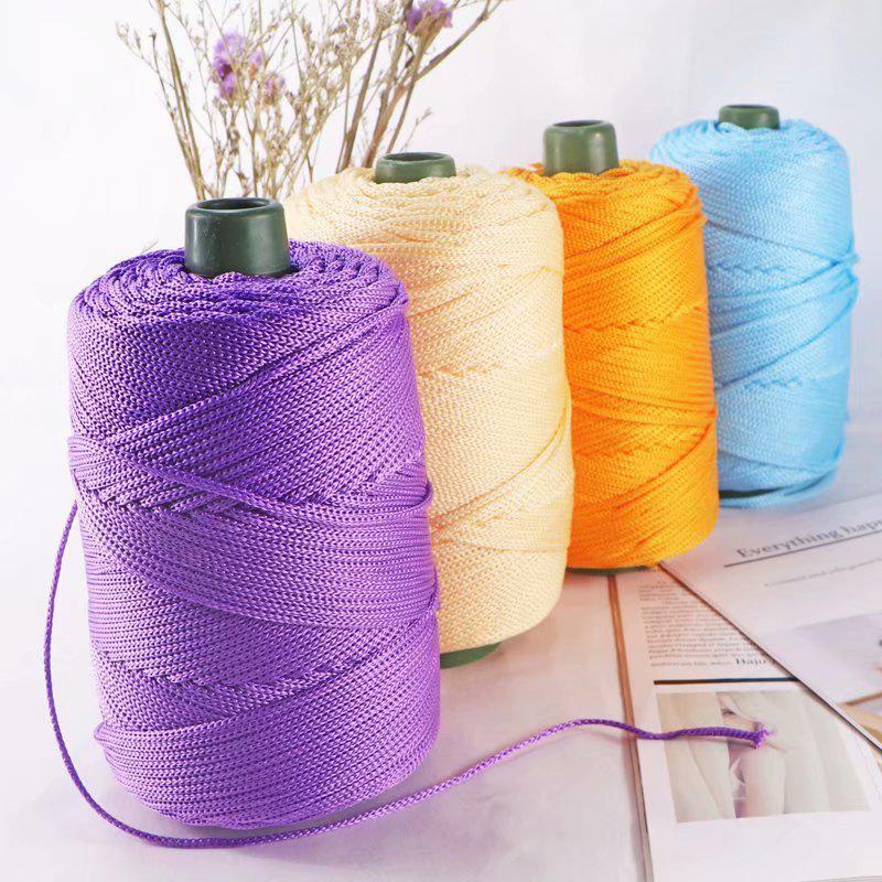 Description Picture 4 of item240 Meters Polyester Rope  Crochet Bag Cord Macrame Rope Crochet Thread Gift for Knitter Yarn for DIY Hat Handbag Sweater Hat