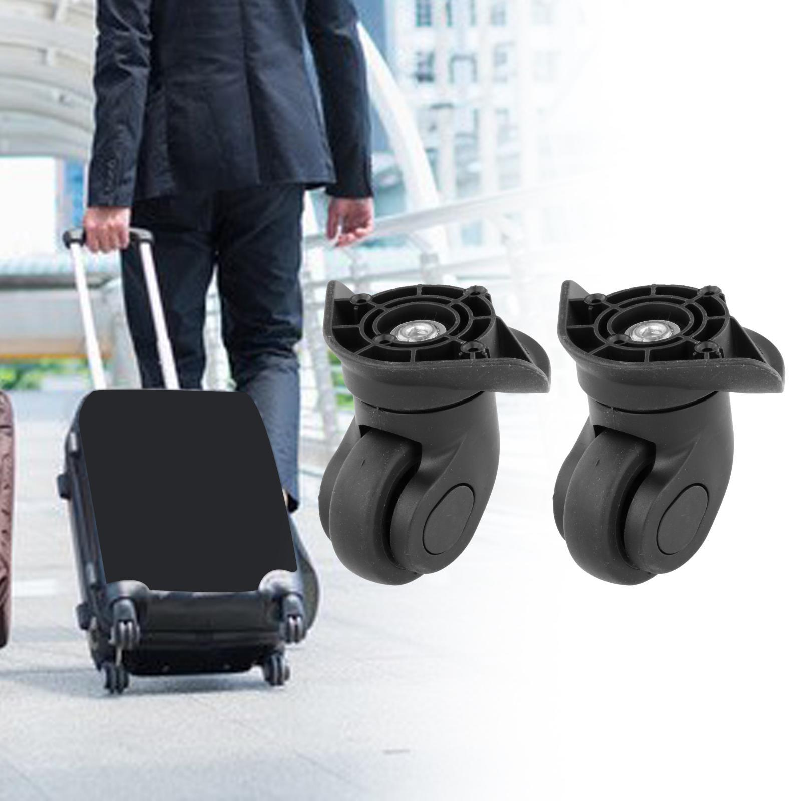 2Pcs Universal Luggage Wheel Suitcase Repair for A19 Replacement Wheel Pulley Repair Parts 360 Swivel Plug in Black Travel Quiet