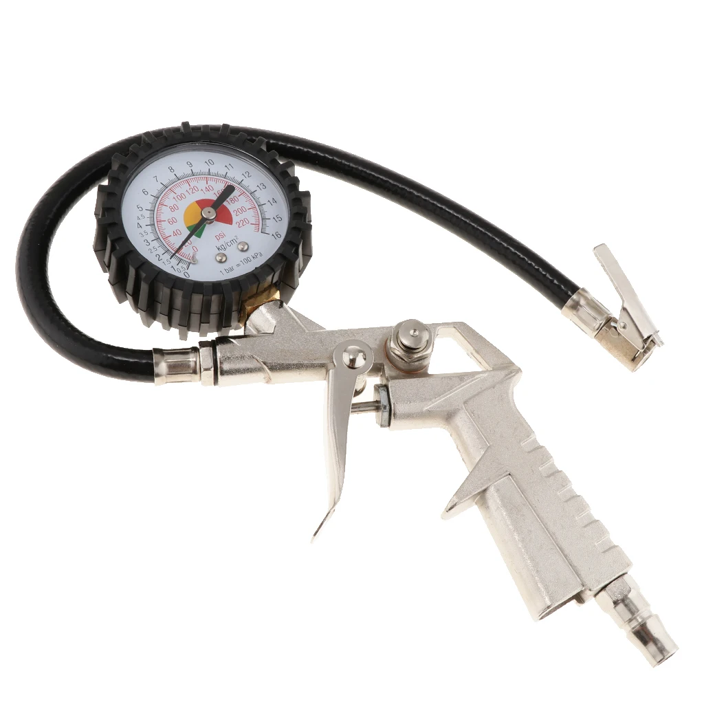 0-220PSI Car Motorcycle Truck Digital Tire Inflator Pressure Gauge Kit Deflation, Inflation and Tire Testing Functions
