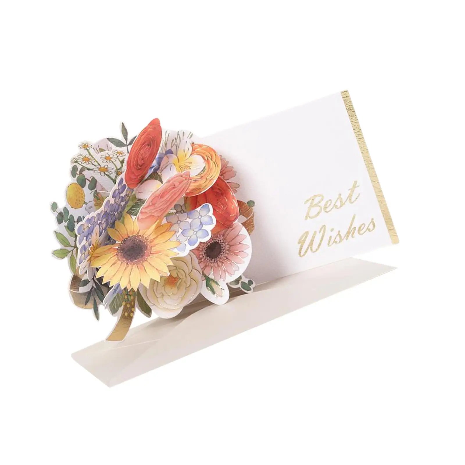 up Flower Greeting Card 3D Cardfor Valentines Party Winter