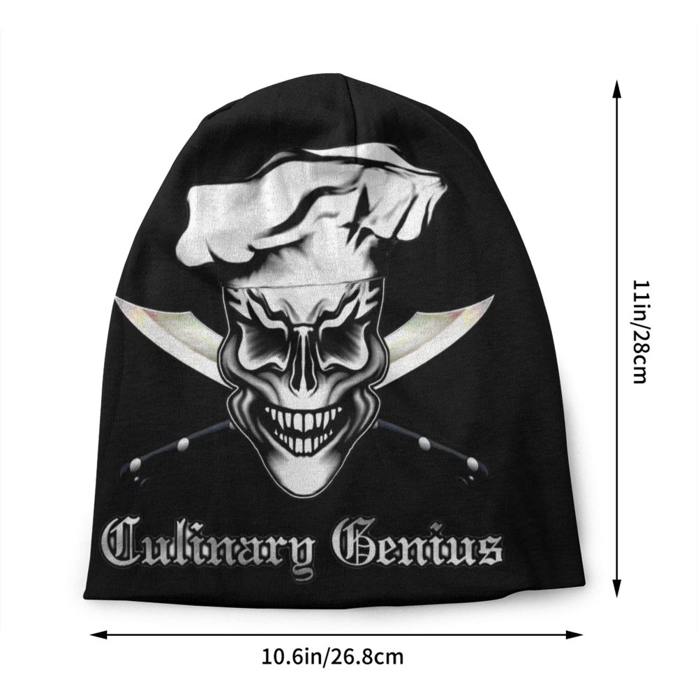Benutzerdefinierte lustige Kochen Schädel Messer Chef Motorhaube Hut Stricken Hüte Männer Frauen Mode Unisex Erwachsene Winter warme Mützen Kappe – Detail 20