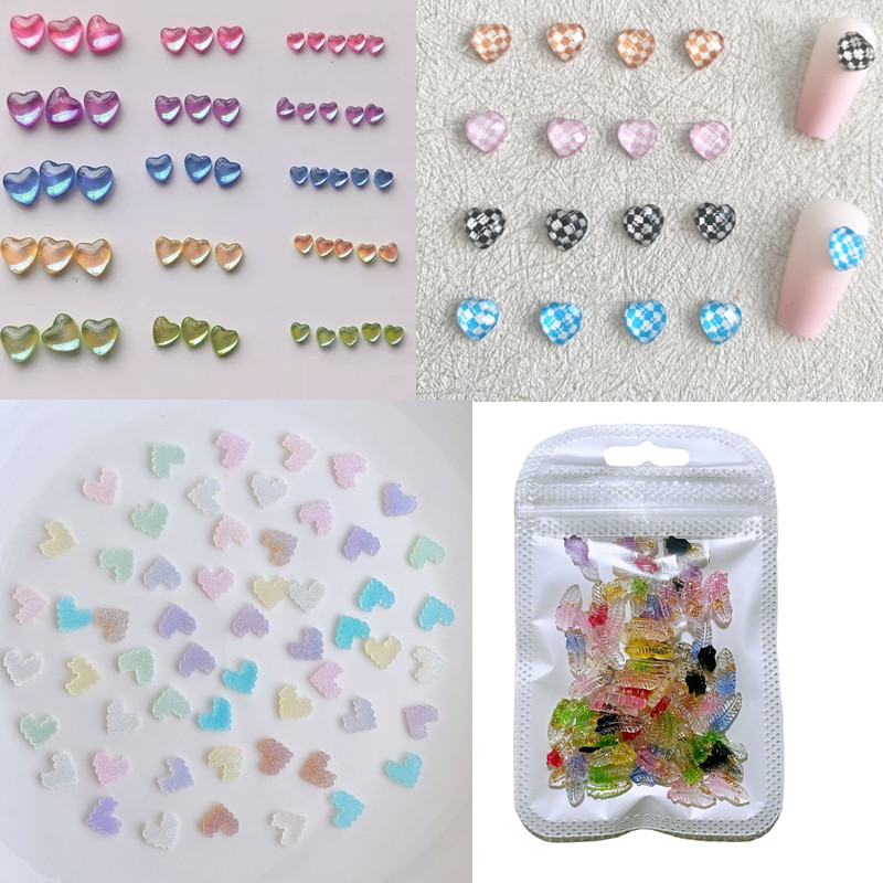 Best of 10PCS Kawaii Candy Rainbow Love Heart Nail Art Charms 3D Bow Tie Series Nails Decorations Jewelry Resin Stone Pattern Manicure Reviews & Tips