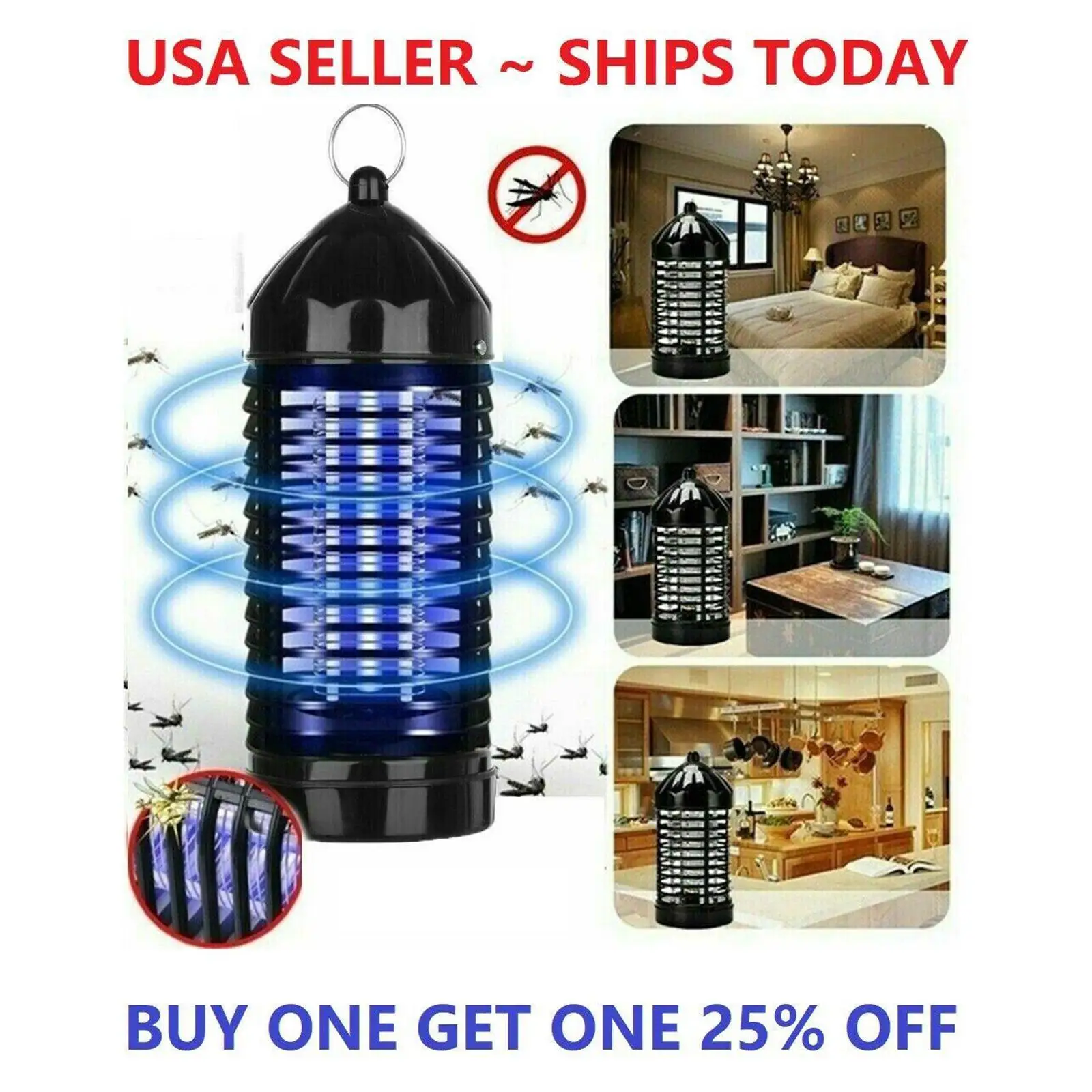 Portable Electric Mosquito Killer Lamp LED Zapper Trap for Home Bedroom Living Room Backyard Stock Farm