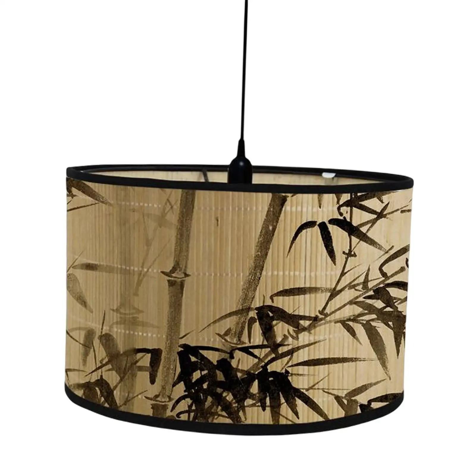 Rustic Bamboo Lampshade Ceiling Light Cover Hanging Pendant Light Chandelier for