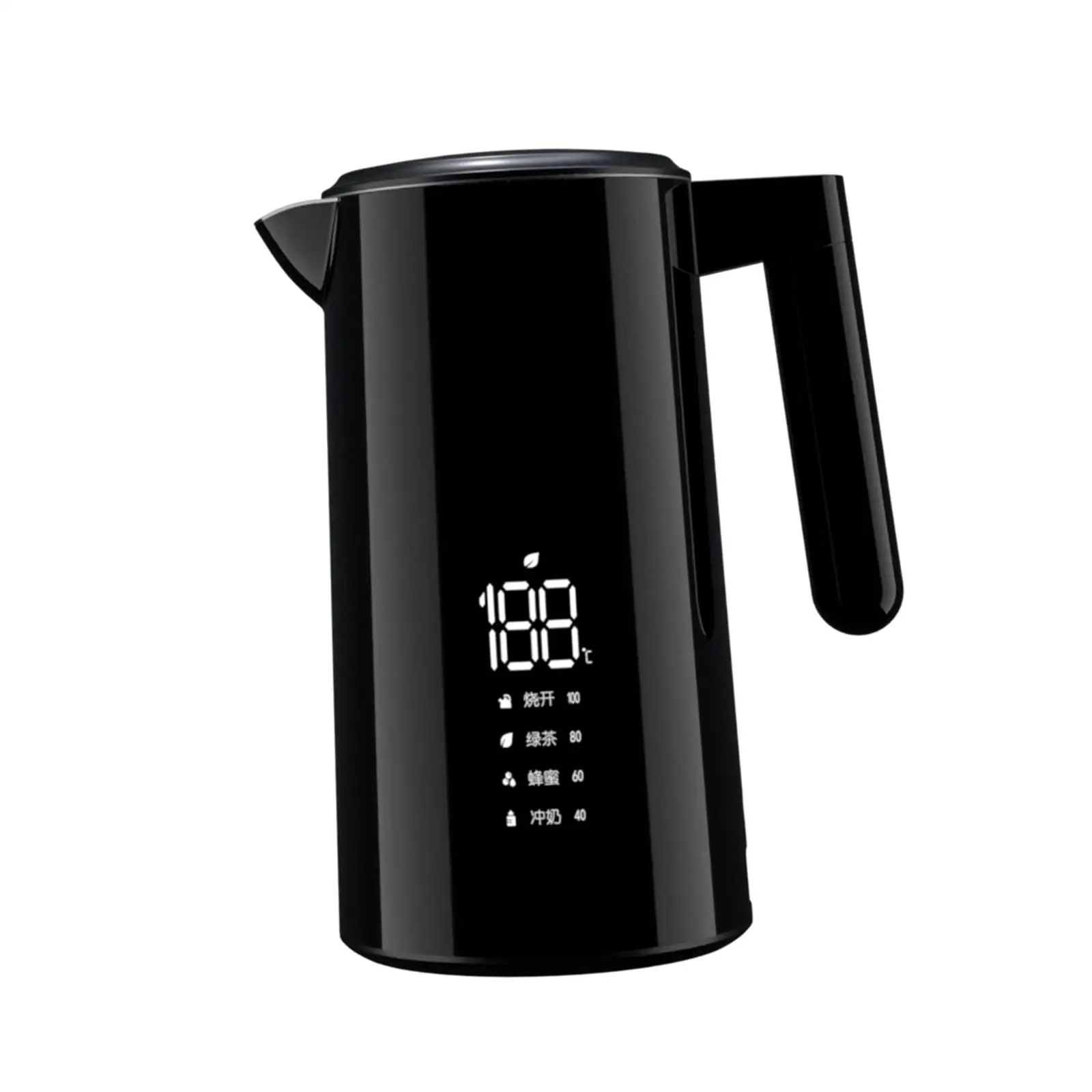 Electric Car Kettle Boiler 12V/24V Temperature Display 1200ml Stainless Steel Heating Cup for Coffee Outdoor Camping