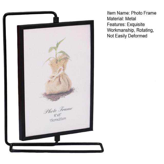 Photo Frame Craft Rotating Gift Store Photos Picture Holder Stand Metal  Modern Minimalist Metal Photo Frame for Photo