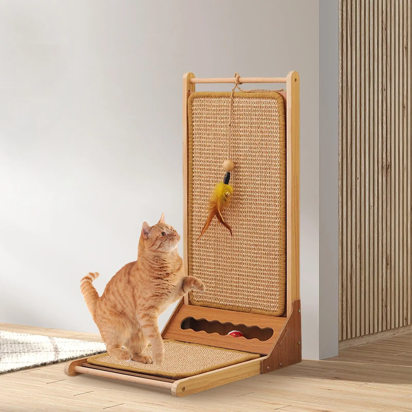 Vertical Cat Scratcher Cardboard Interactive Toy Standing Scratching Board