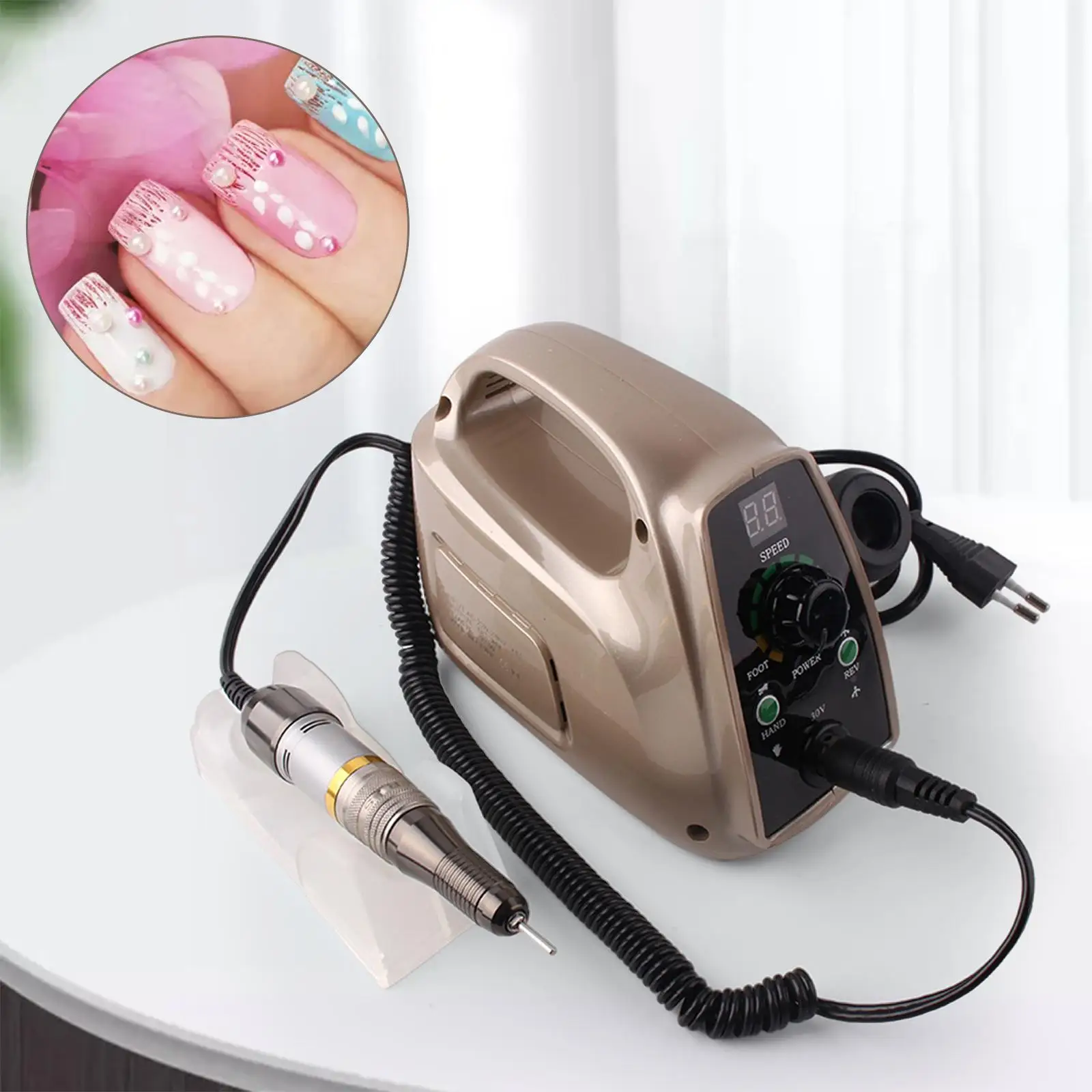 Professional Electric Nail Drill Machine 35000 RPM Manicure Machine for Polisher EU