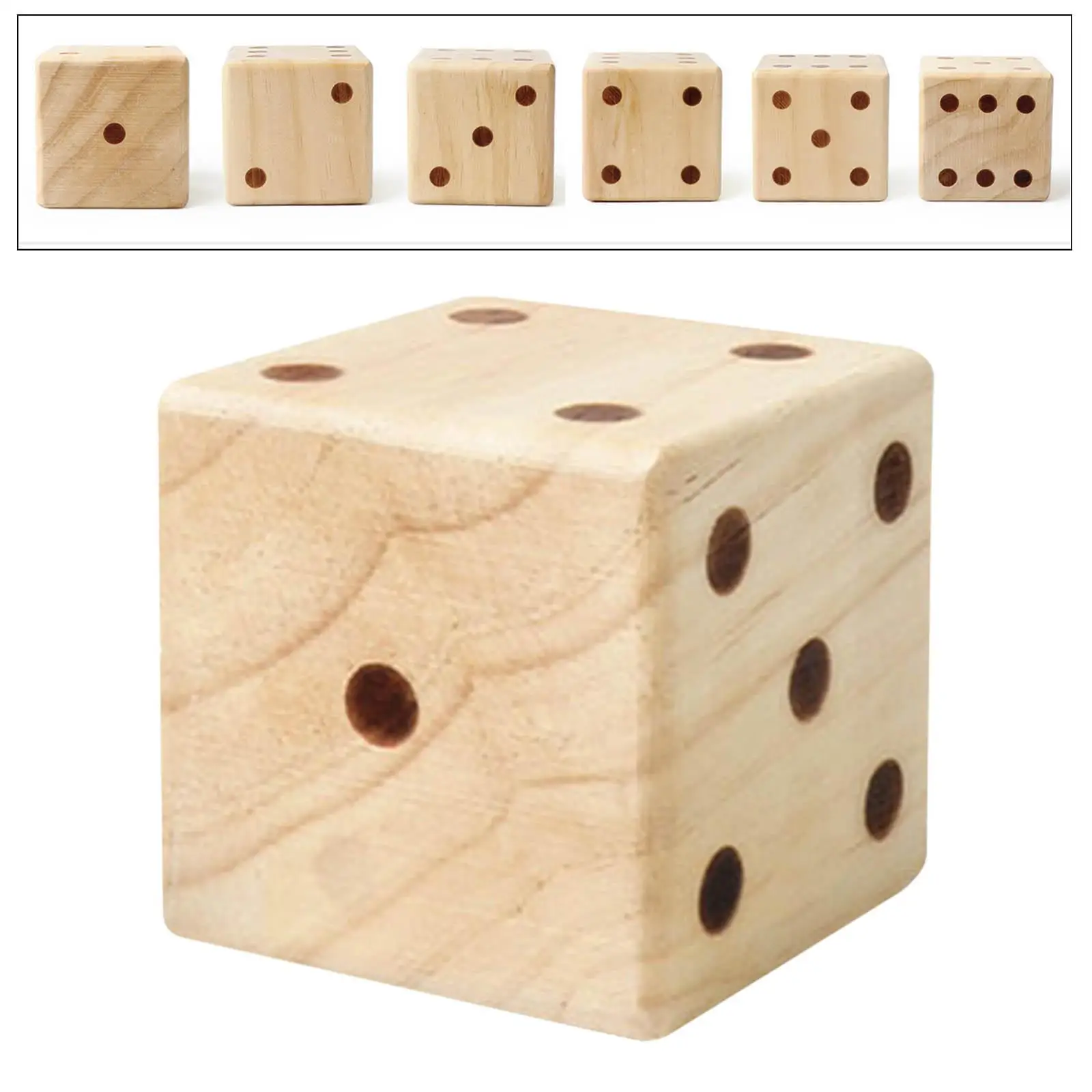 Large Wooden Yard Dice 7cm Lightweight for Game Sports Equipment Lawn Kids Family