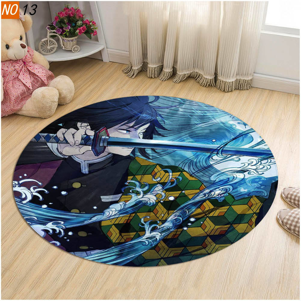 Waliicorners Anime Demon Slayer Round Carpet Rug Non-Slip Gaming Mat Floor Mat Carpets Rug Home Decor 11 S752005806f2a4454935428b43bca87b3u