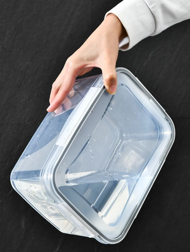 Refrigerator Preservation Box Transparent Double-Layer Vegetable And Fruit Food Grade Drain Box Set Of 3