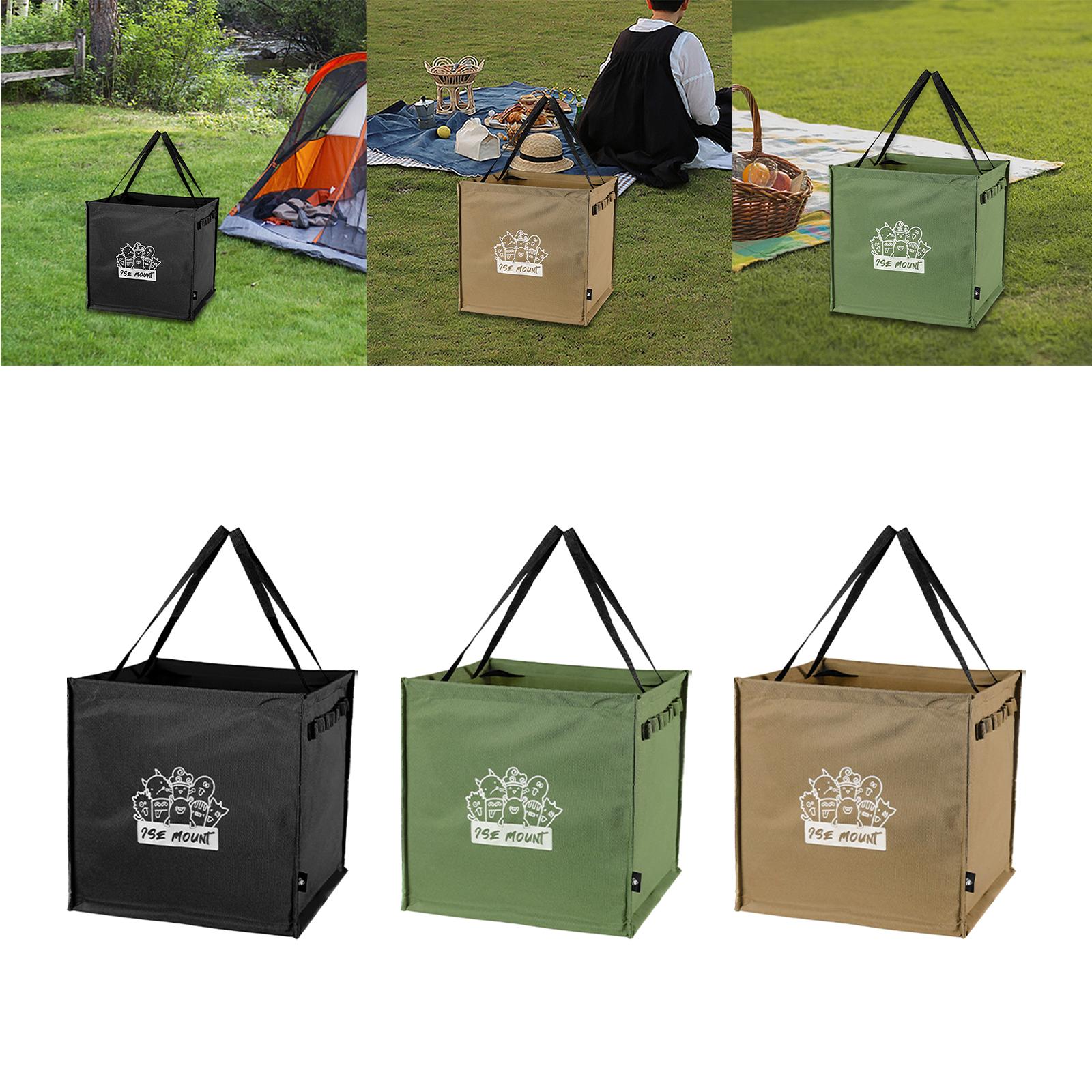 Camping Storage Case 16 Hanging Hole Straps Foldable Camping Recycling Bin Reusable 64L Garbage Can Outdoor for Garden Yard