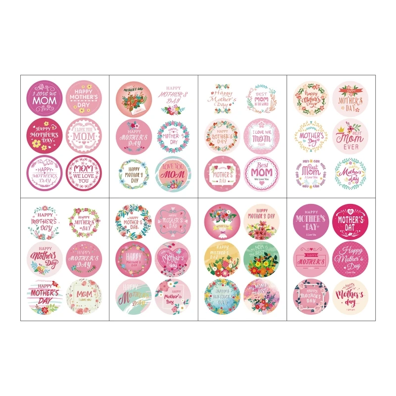 600 Pieces Happy Mothers Day Stickers Mothers Day Stickers Mother’s Day Labels Floral Envelope Seals Labels Stickers for Mother’s Day Gift Tag Cards Letter Decoration Flower Style 
