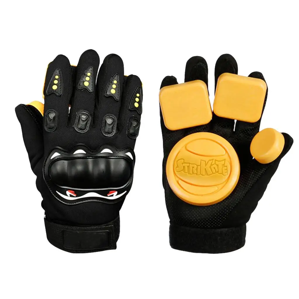 1 Pair Longboarding Gloves with Protector Pucks Protective Slide Roller