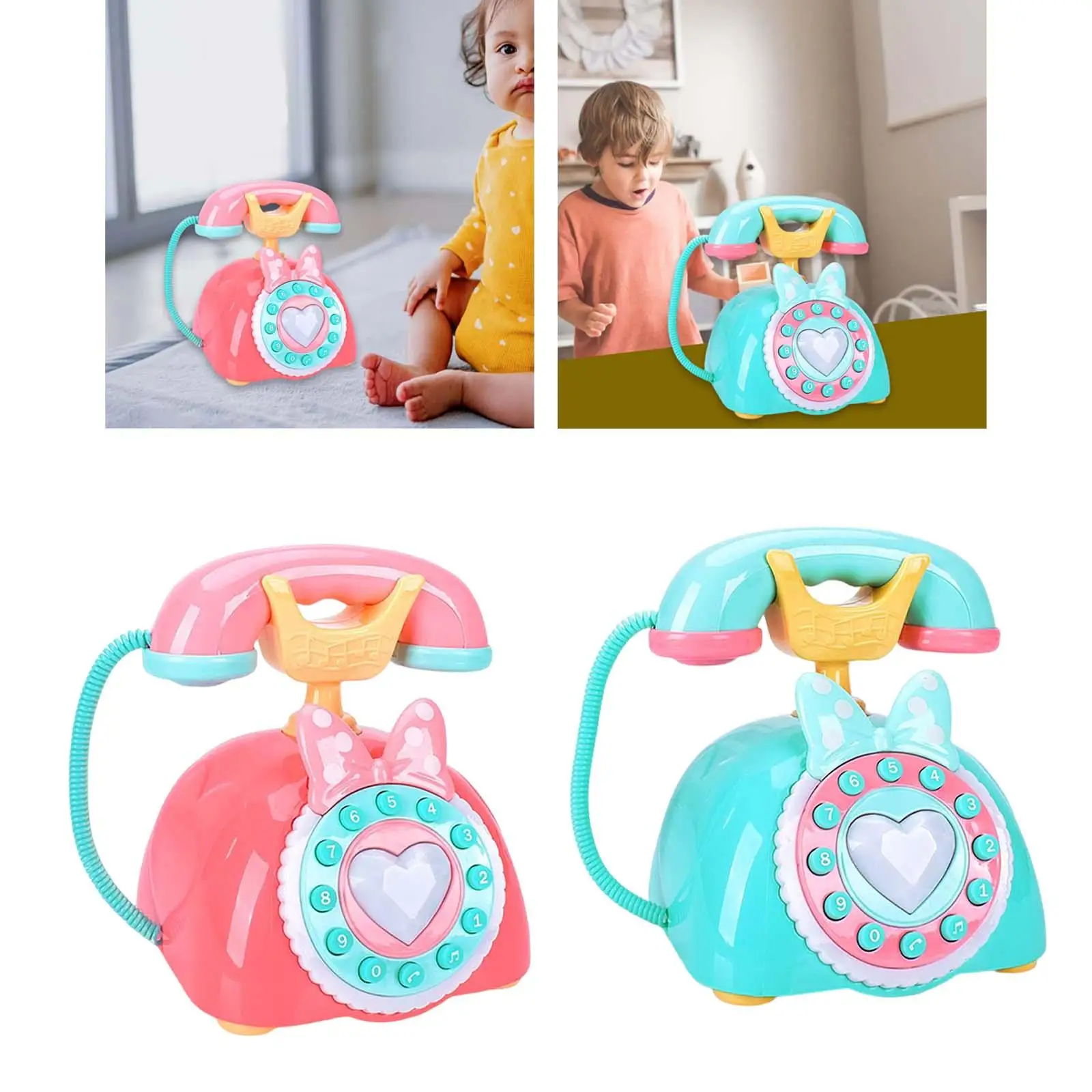 Telephone Toy Develop Chinese English Bilingual for Pretend Play Children 3+