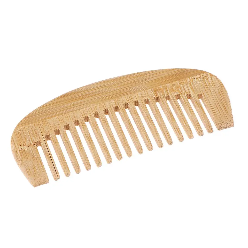 2X Antistatic Healthy Wide Tooth Curly Hair Brush Massage Handle Bamboo Comb