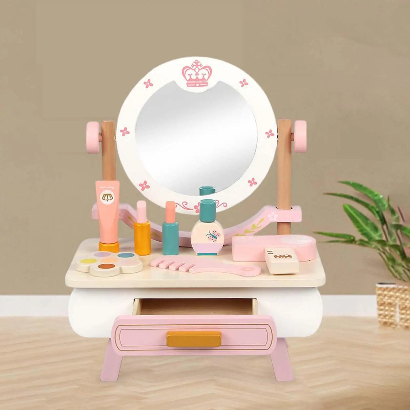 Kids Simulation Makeup Table Toy Education Playset for Birthday Gifts