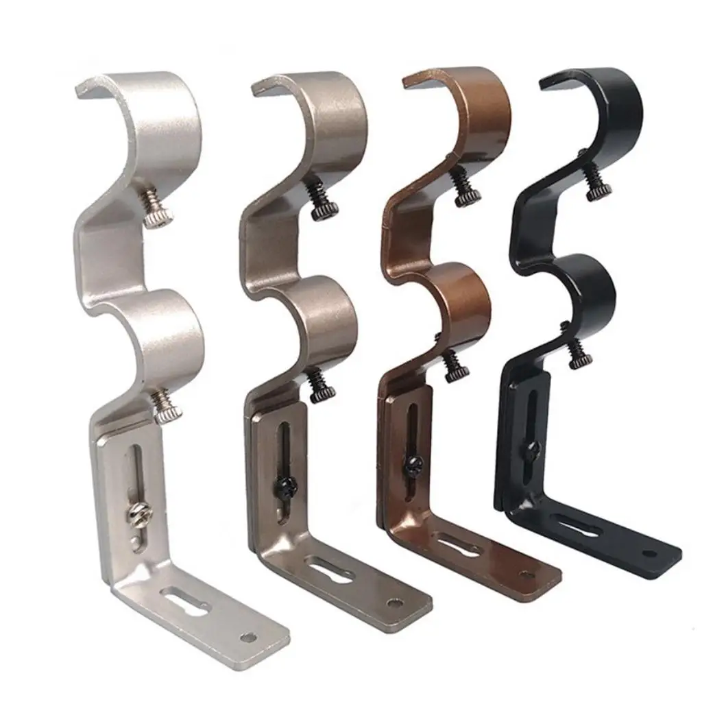 Pack of 3 Heavy Duty Curtain Rod Brackets Double Rod Holders Double Curtain Rod Brackets for 3/4 or 5/8 Inch Rod