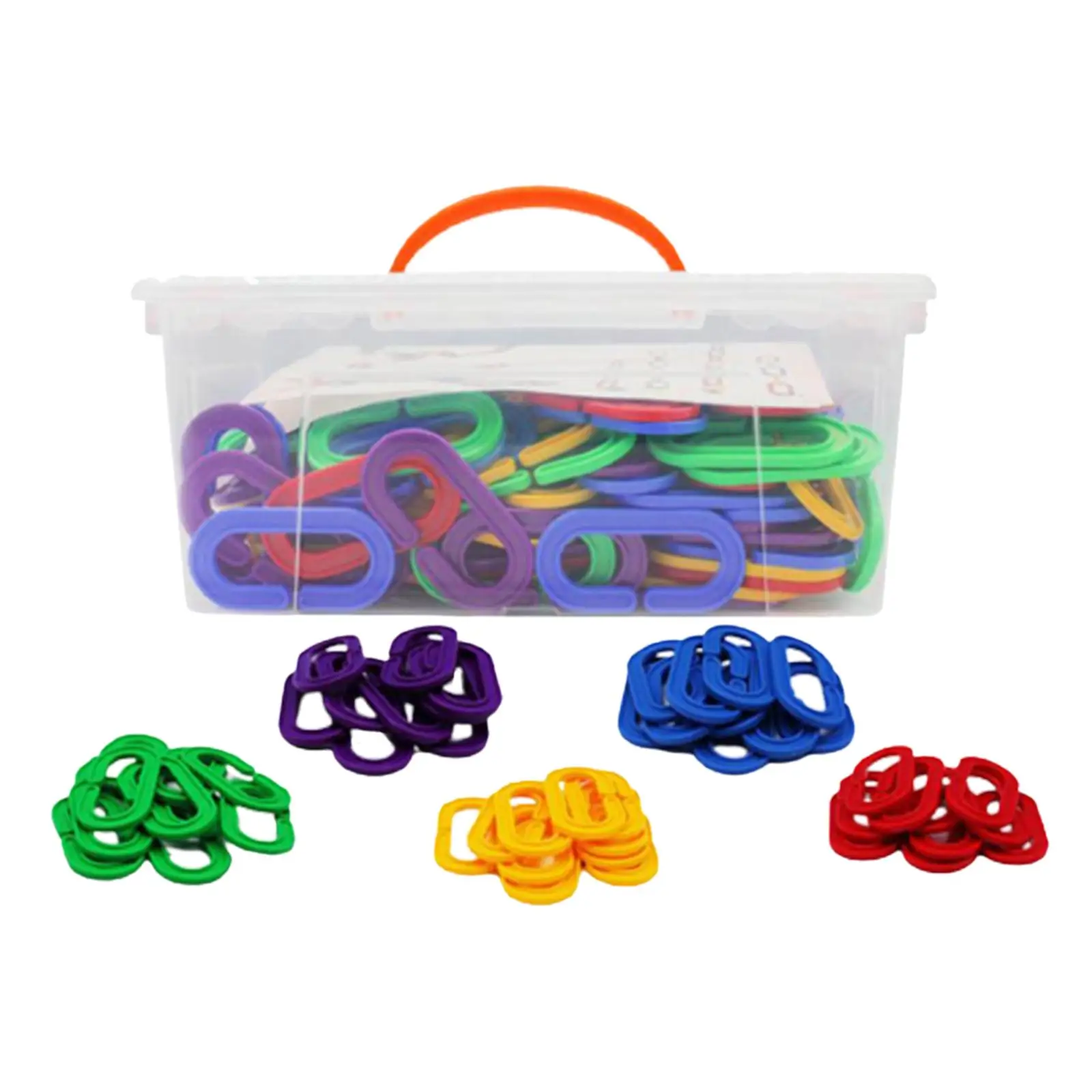 150Pcs C Hook DIY Toys Counting and Sorting Educational Sensory Toys Chain Links for Playroom Preschool Kids