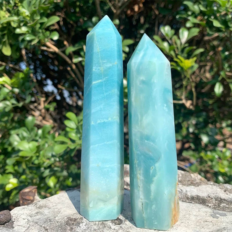 Natural Crystal Tower Wand Amazonite Obelisk Reiki Healing Crystals Mineral Stone Ornament Feng Shui Gemstones Home Decoration Stones Aliexpress