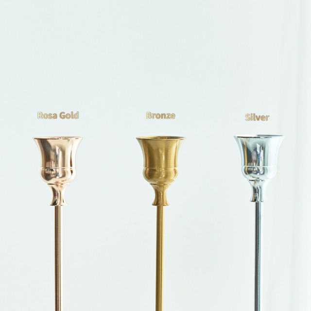 Portacandele In Metallo Oro - Set Da 6 Con Altezze Diverse, Per Tavola, Natale E Feste, Elegante E Lucido