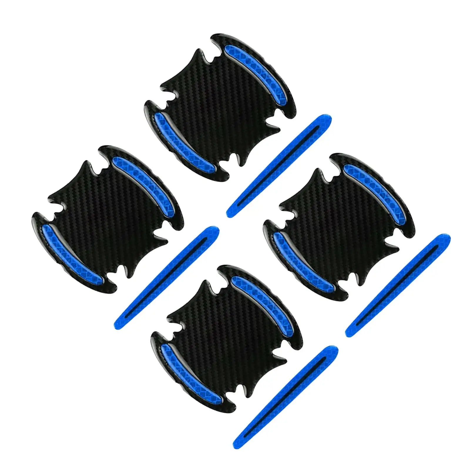 8 Pieces Universal Car Door Handle Scratch Protector Reflective Strips Stickers Covers Accessory Warning Marker Protective Films