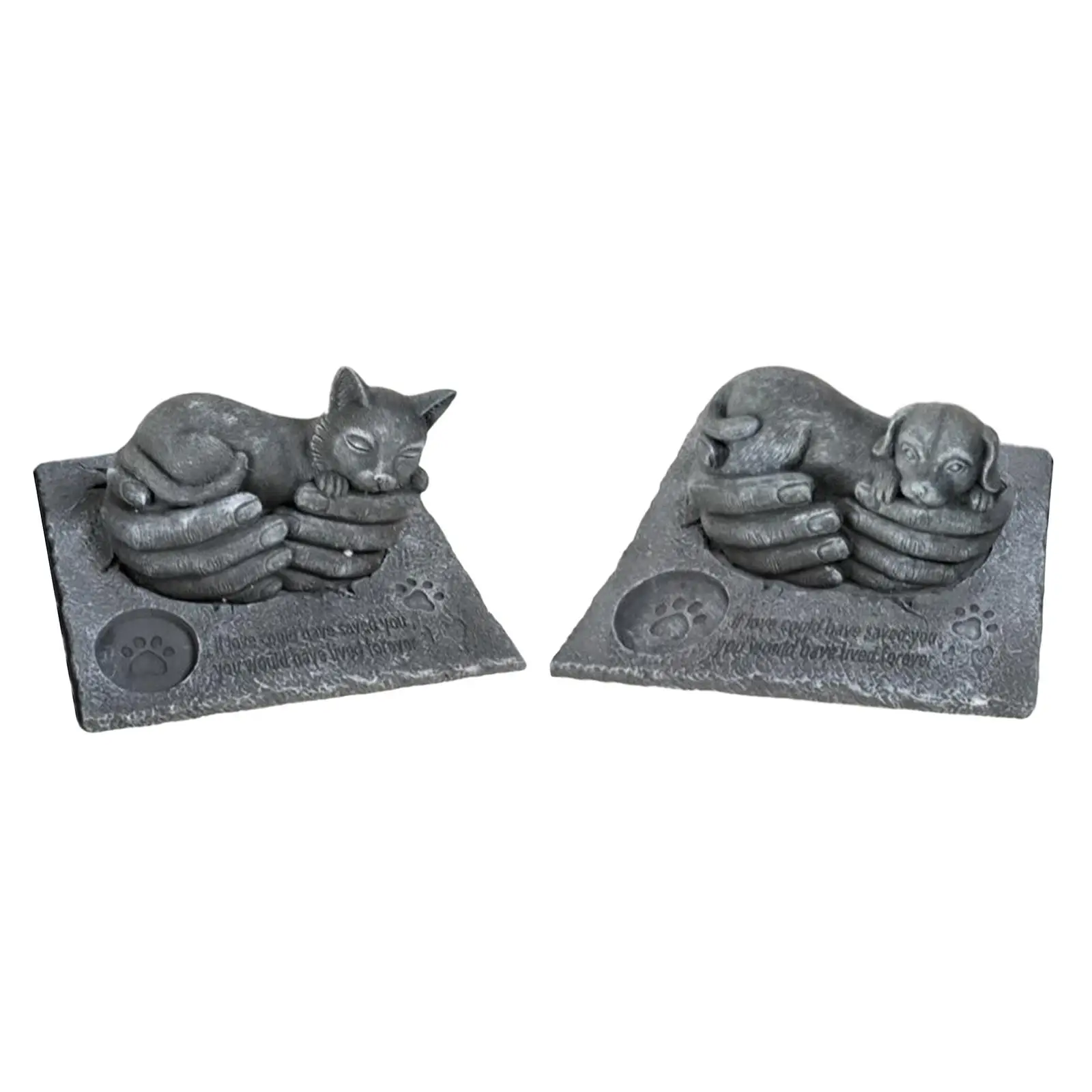 Animals Pet Memorial Stones Weatherproof Dog Cat Garden Stone Grave Markers Outdoor Backyard Lawn Patio Porch Pet Headstone Gift