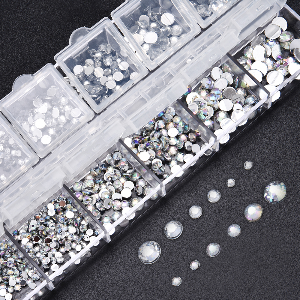 Best of New Multi-Size Nail Rhinestones 3D Crystal AB Clear DIY Nail Art Decorations Silver Rivet Rhinestone Akcesoria Do Paznokci Reviews & Tips