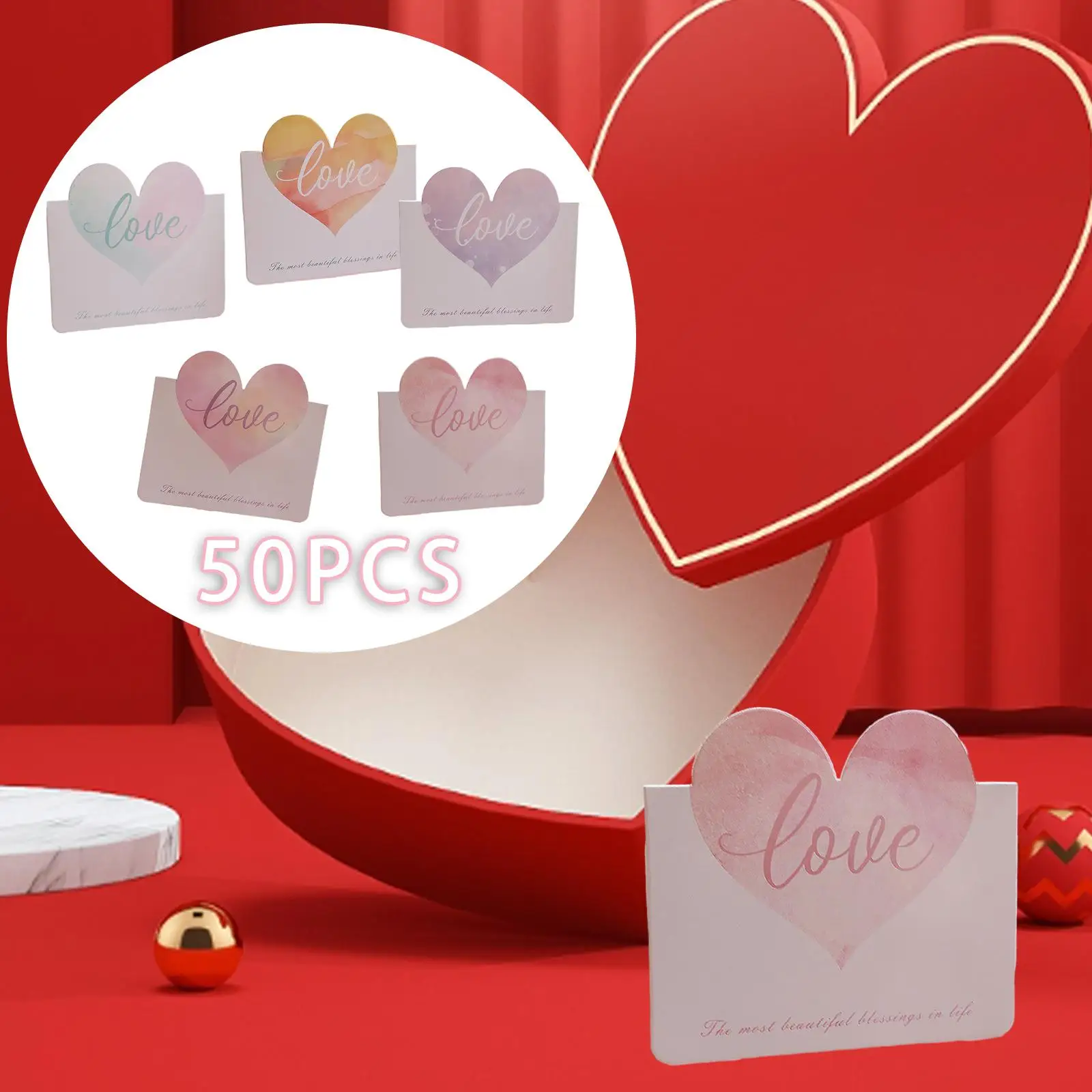 50x Valentines Day Cards Wedding Card for Anniversary Party Favors Supplies