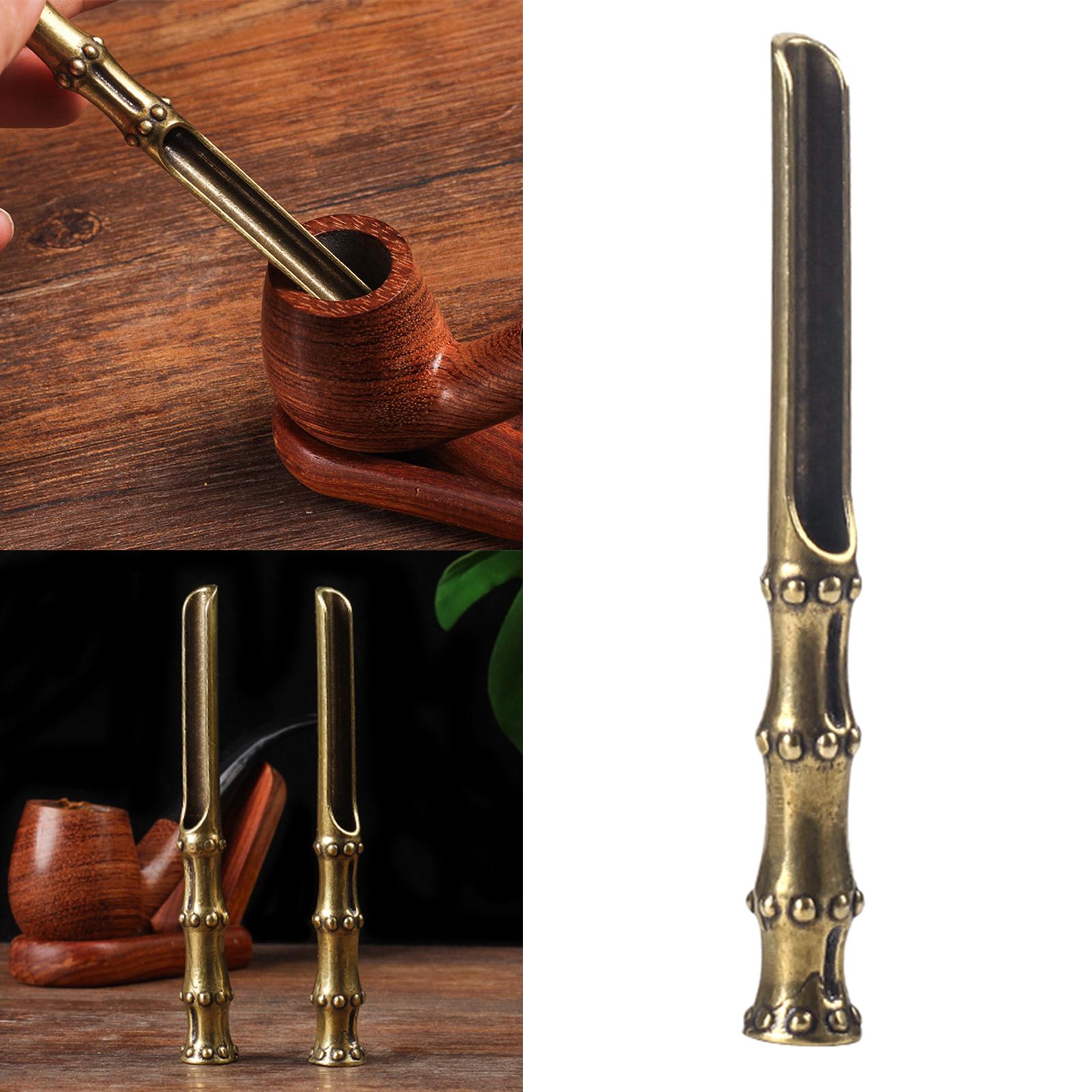 Retro Pipe Pressing Rod Multifunctional Carving Bamboo Design Copper Solid Grinding Cigarette Press Smoker Beginner
