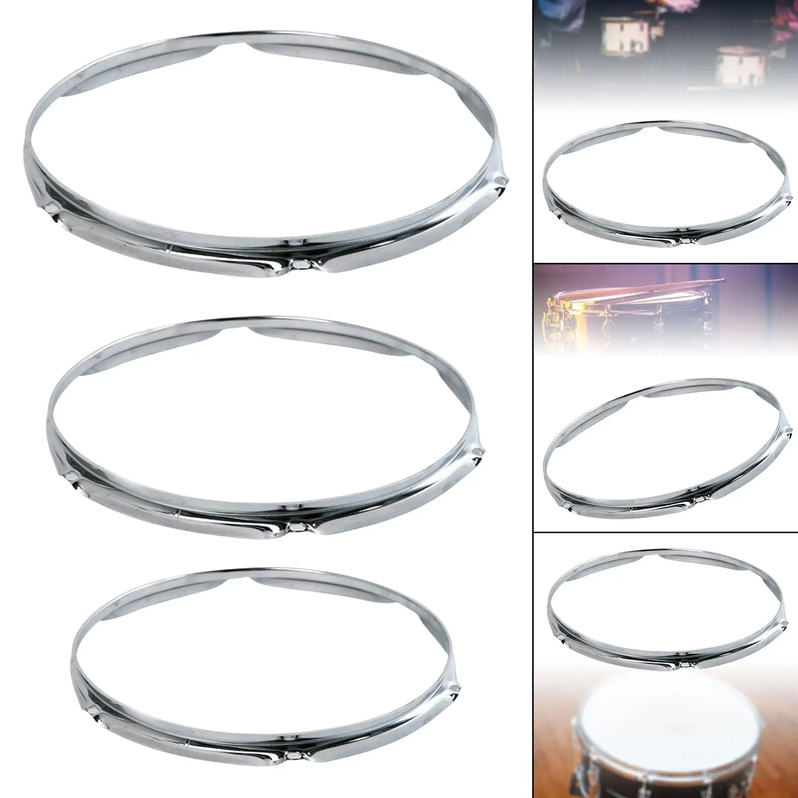 Percussion Instrument Hoop, 6 Hole Drum Rim, Portable Replacement Drum Hoop, Snare Drum Batter for Decor, Maintain, Repair