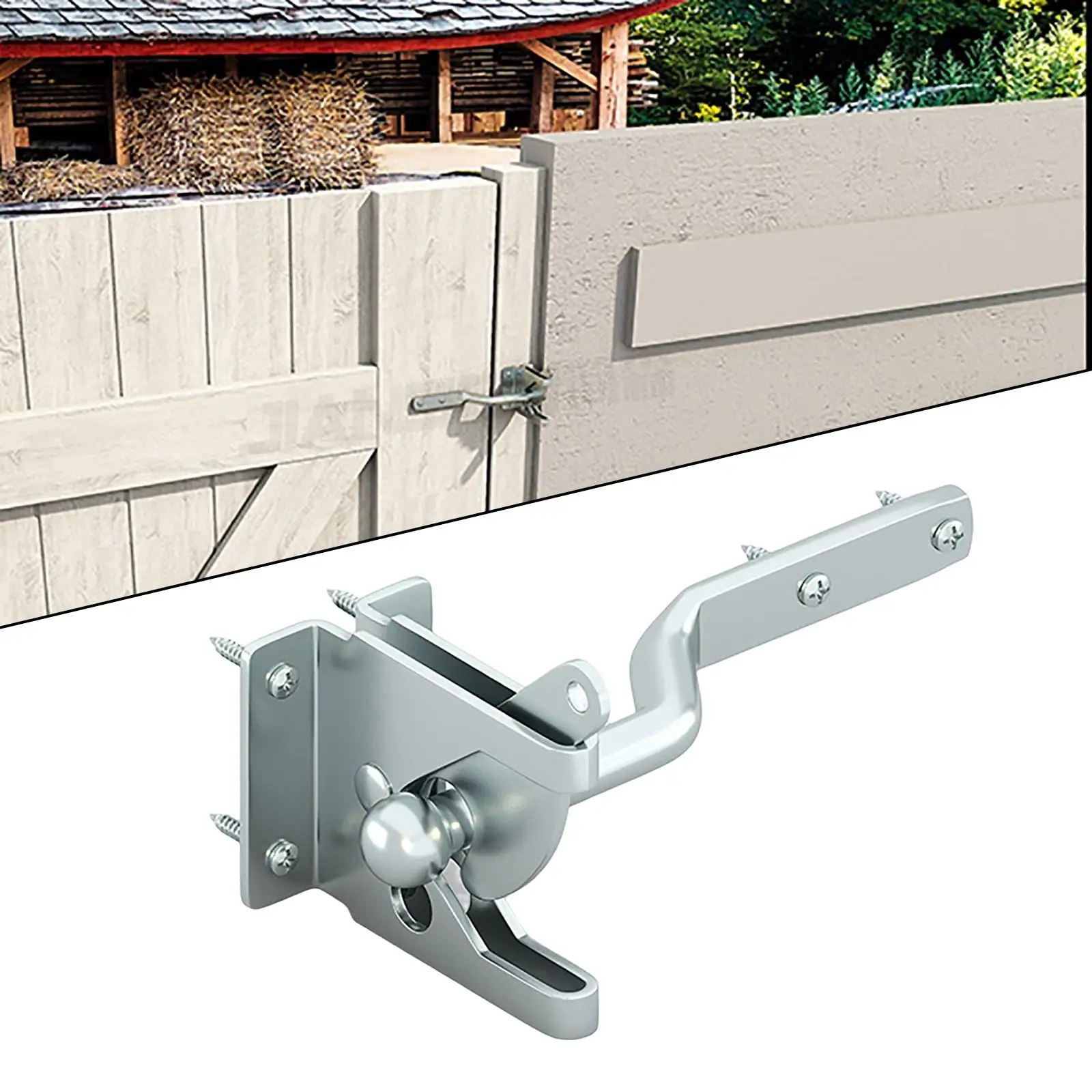 Steel Fence Lock Easy Install Rustic Decor Self Locking Door Latch Hardware Gate Latch for Garden Pasture Outdoor Wood Fence