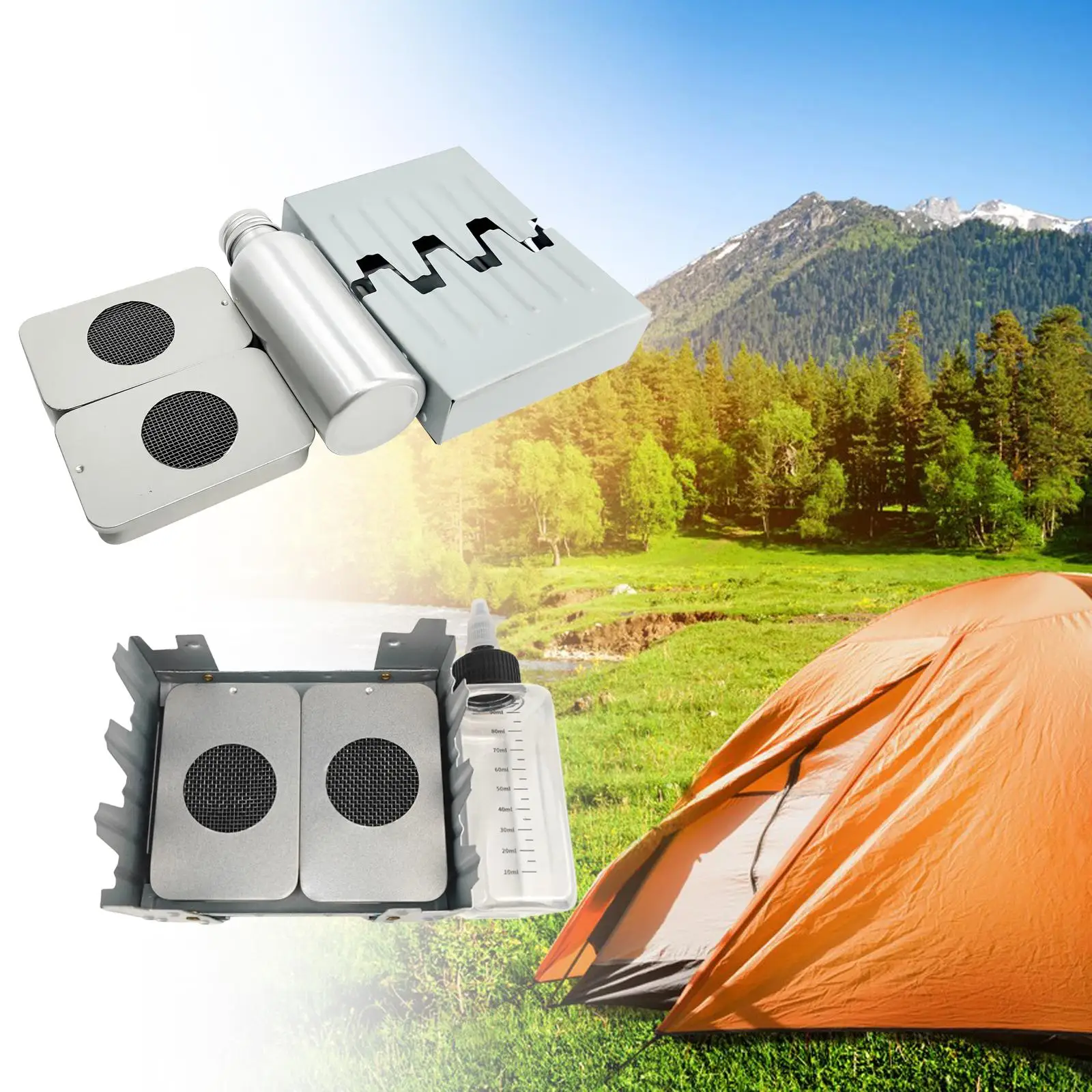 Alcohol Camping Stoves Set Backpack Storage Heating Folding Grill Burning Stoves Camp Stoves Burning Stoves for Park Barbecue