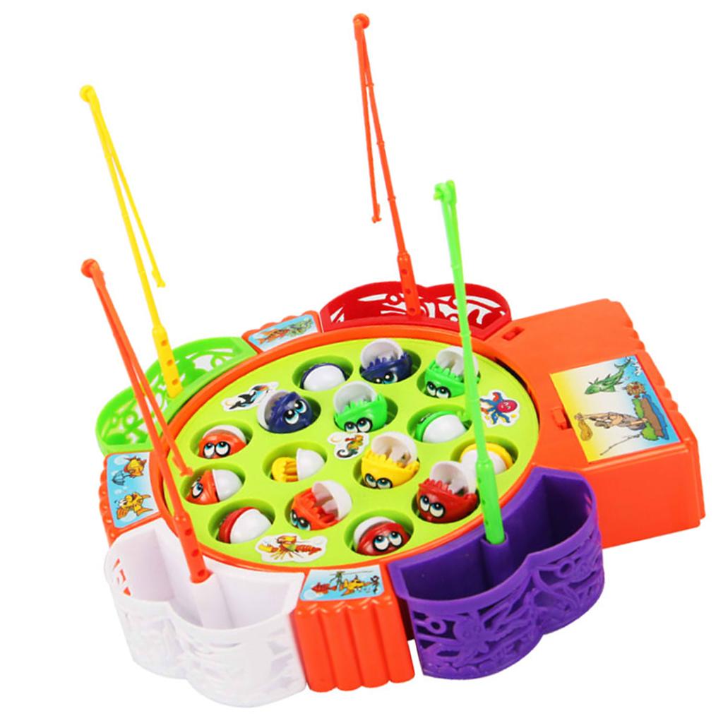 Musical Electric Fishing Game Set with 15 Fishes Toy for Boys Girls