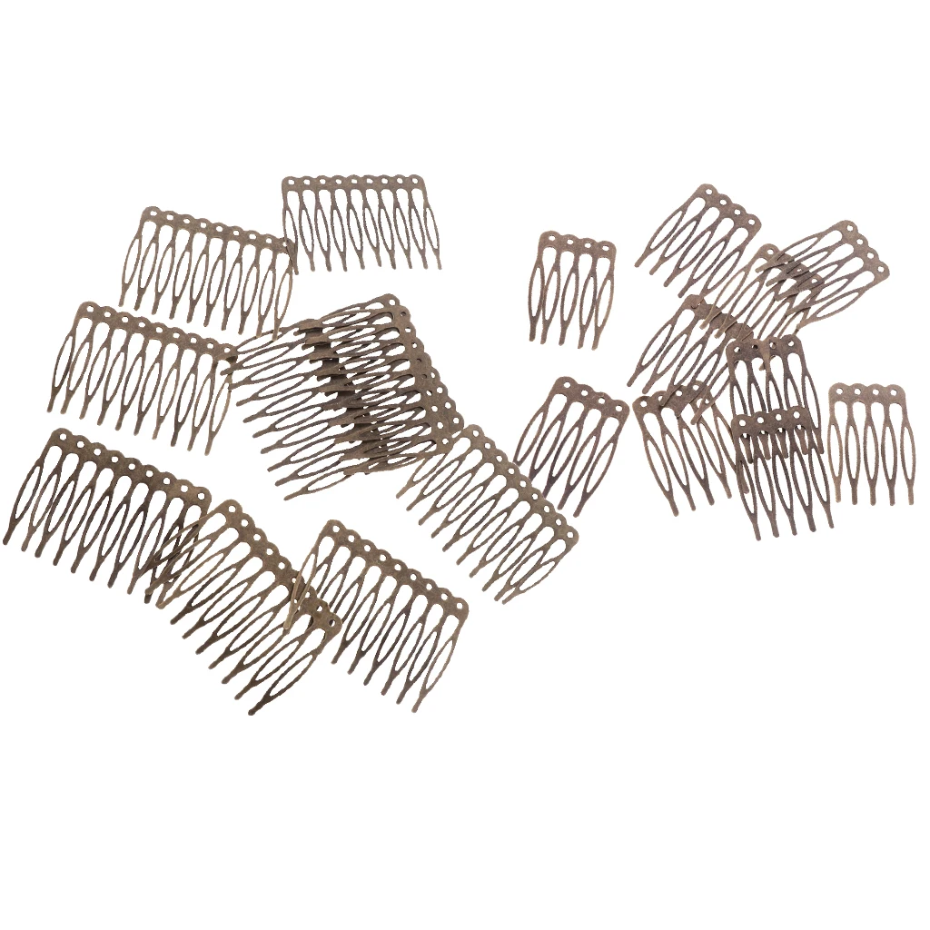 20 Pieces  Hair Comb for Bridal Hair Accessories DIY Retro Bronze 5/10  Side Comb Findings Art Making