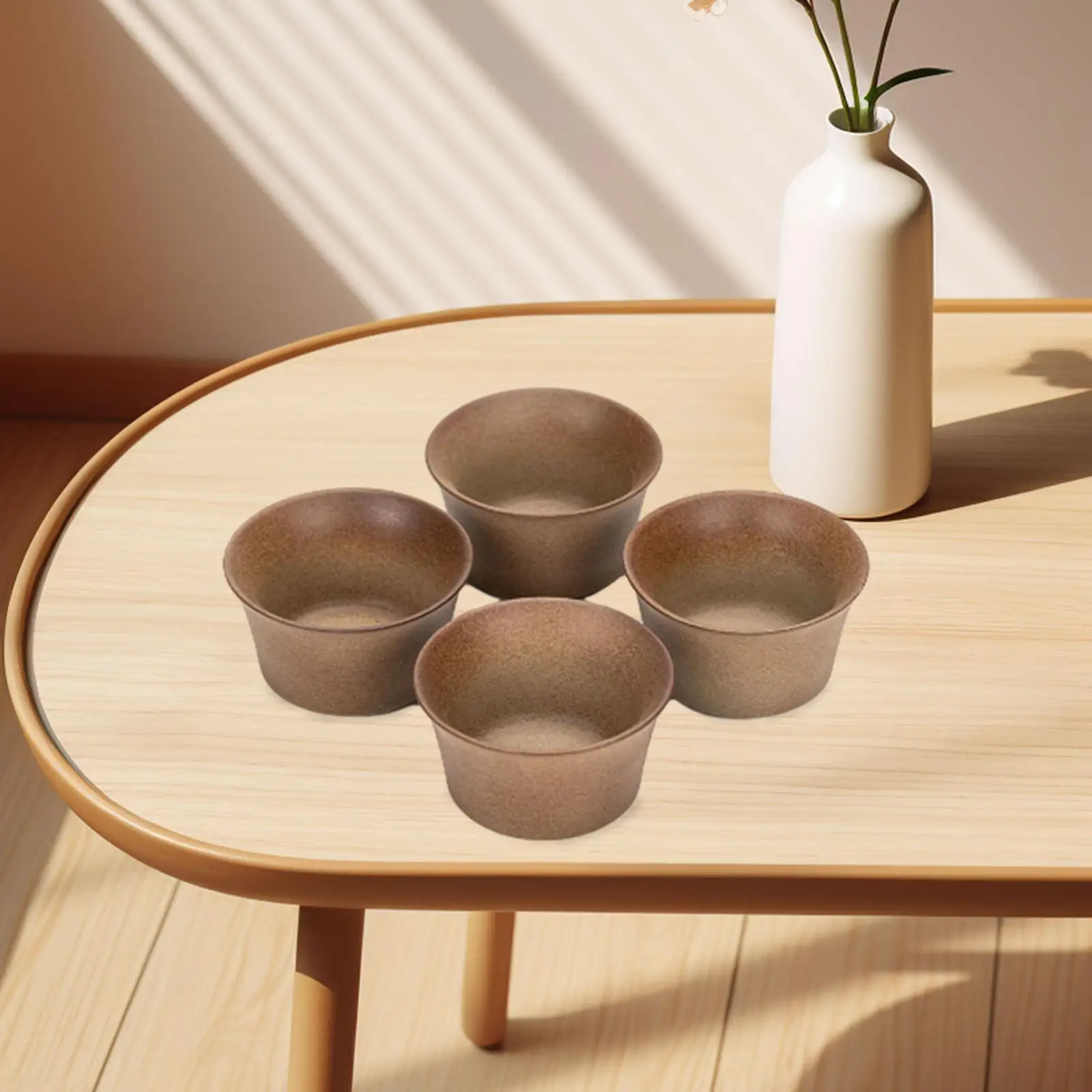 4x Japanese Ceramic Cup Set Traditional Kung Fu Tea Cup Handleless Tea Mug for Matcha Tea Cafe Travel Tea Ceremony Party Latte