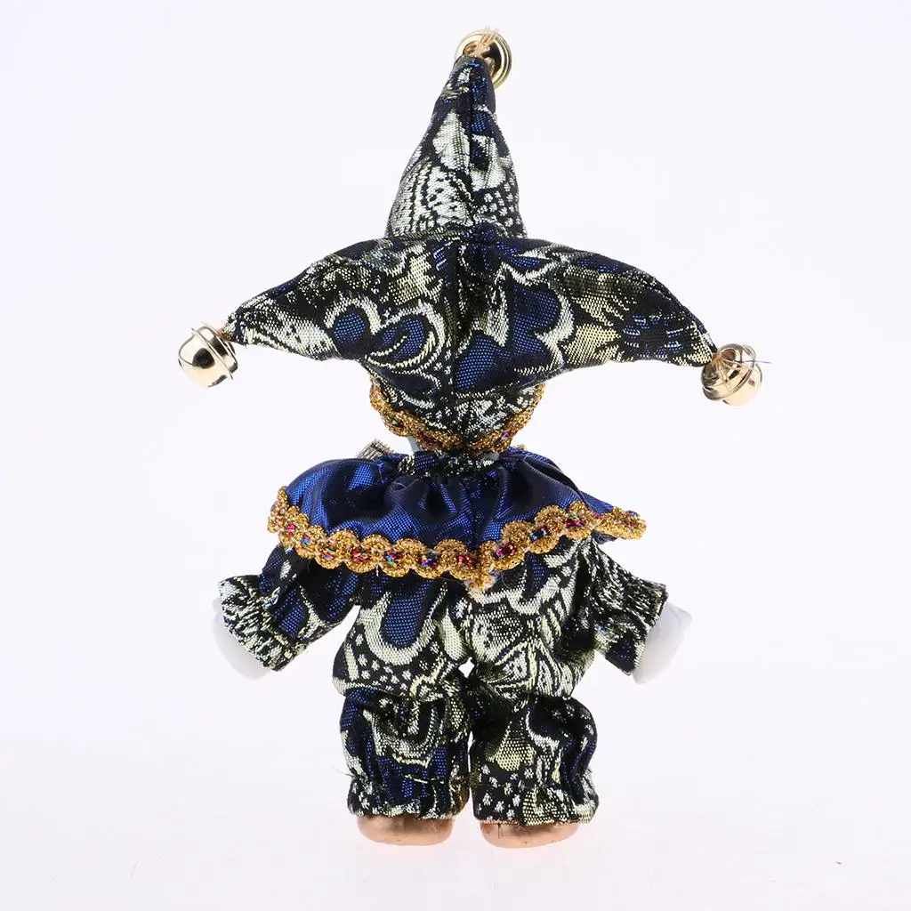 5inch Adorable Triangel Figurine Ceramic Italian Wishing Doll Love Tokens for Christmas, Valentine Dark Blue