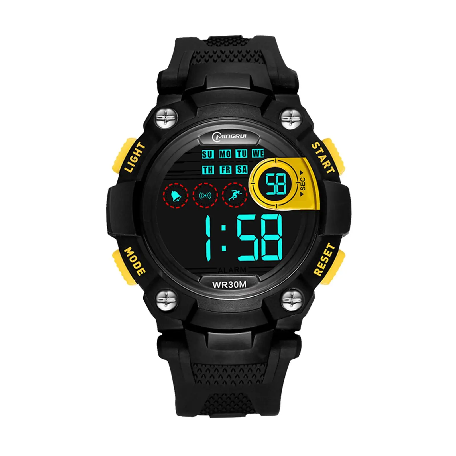 Electronic Watch Waterproof Chronograph Alarm Stopwatch Luminous Digital Watch Wrist Watch for Sports Outdoor Male Boys Student