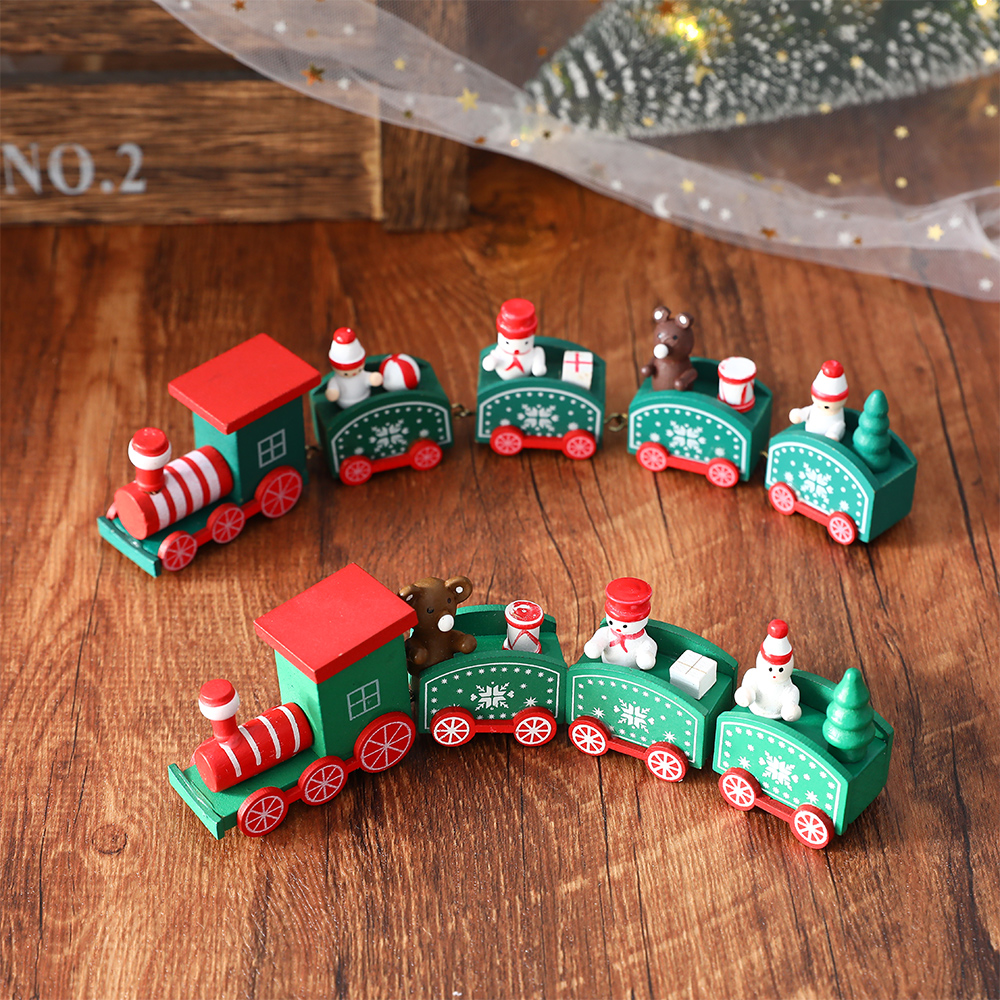 Plastic Train Christmas Decorations Santa Claus Children's Day Gift Toys Props Scenarios Decorating The Family Table
