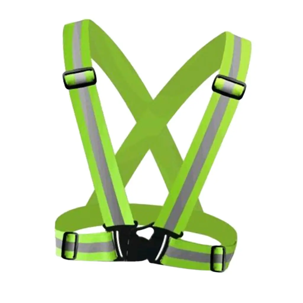 Reflective Safety Vest, Elastic Belt, Bright Neon Color with Reflective Strips, 6 Colors Available