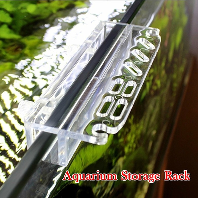 1PCS Neue Aquarium Anlage Werkzeuge Lagerung Rack Acryl Halter für Pinzette Schaber Schere Aquarium Wasser Gras Reinigung Werkzeug halter – Detail 1