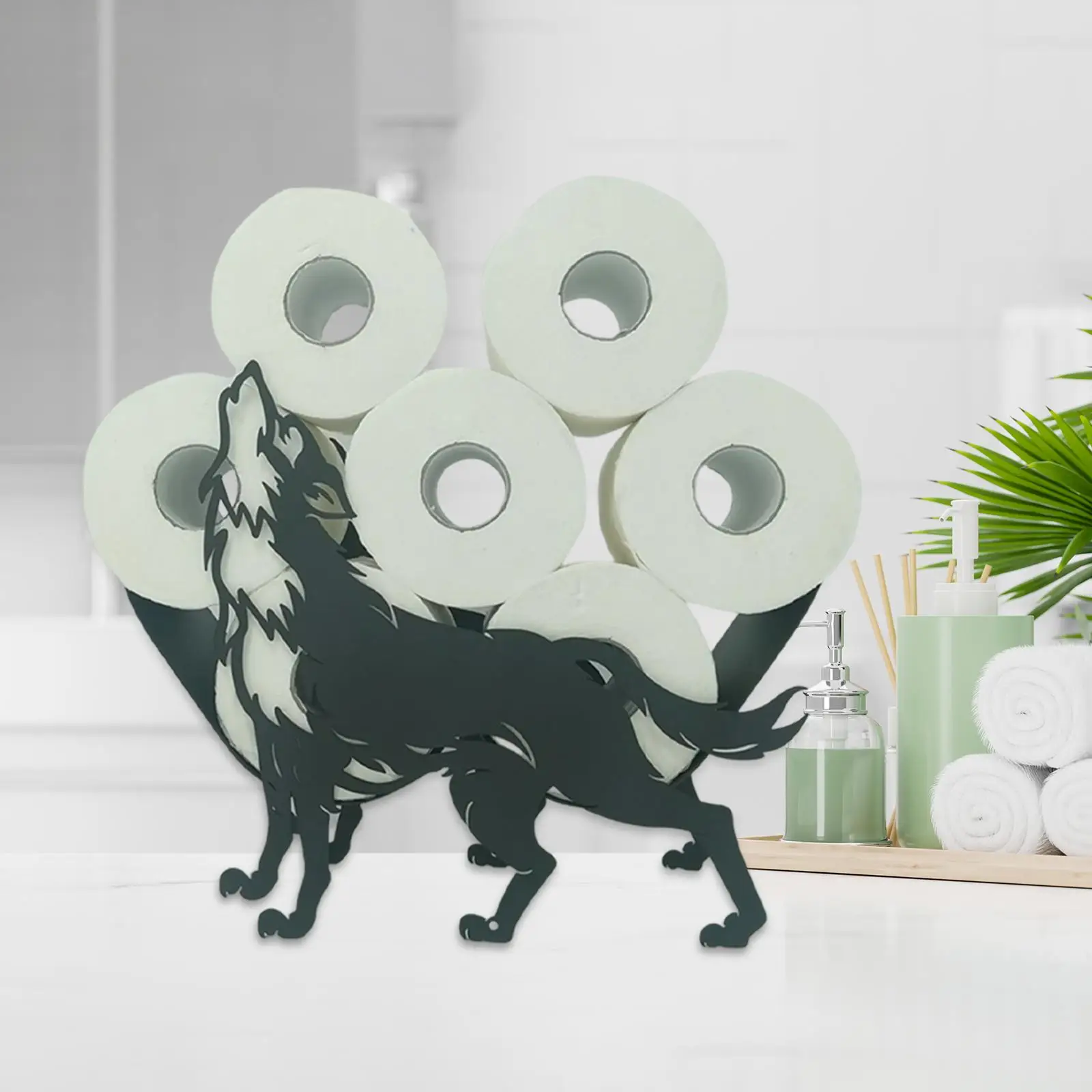 Wolf Shaped Napkin Paper Storage Shelf Durable Ornament Elegant Tissues Organizer Rack for Study Living Room Household Office