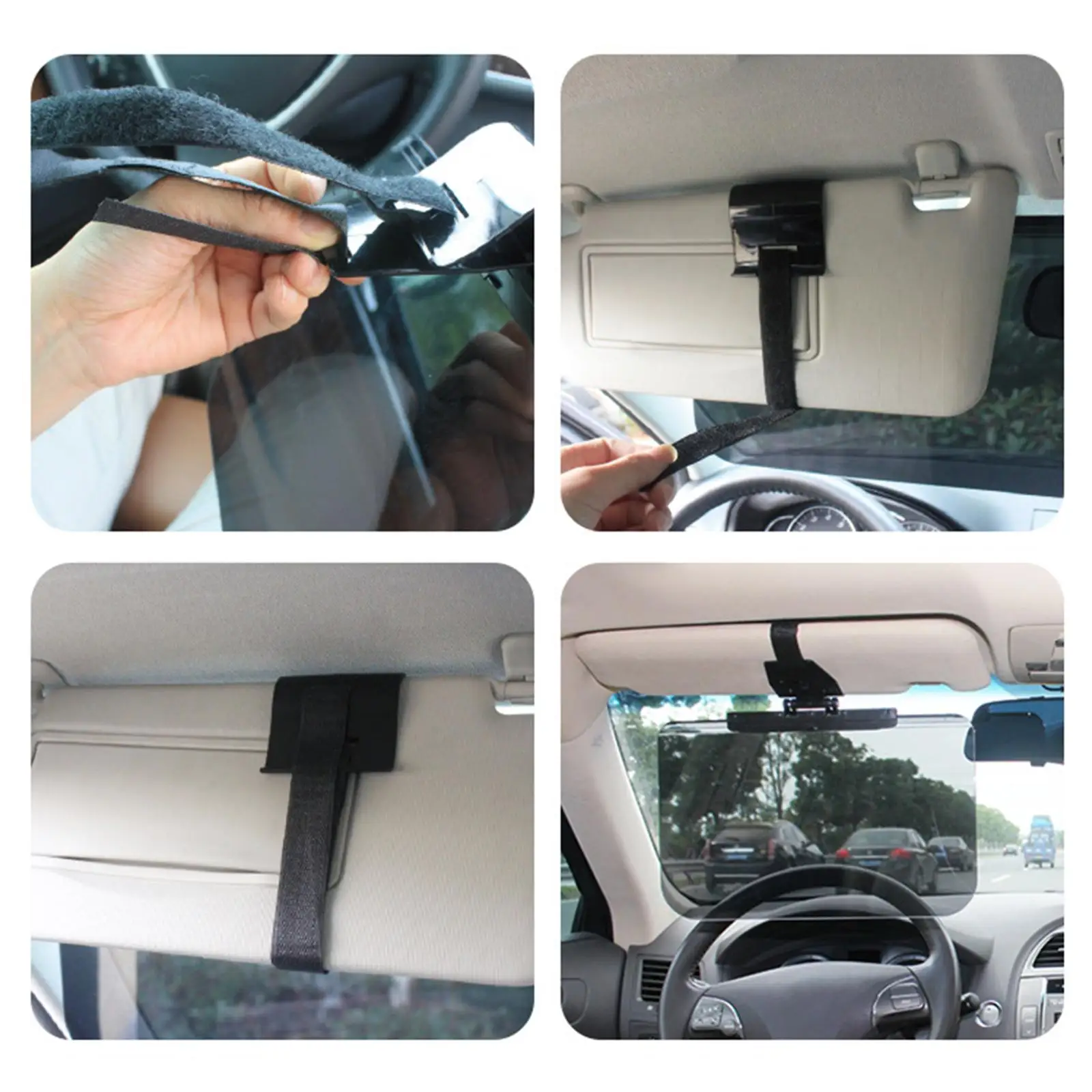 Car Anti Glare Sun Visor Extension Sunshade Adjustable for Car Windshield Protects from Glare, Snow Blindness Universal Durable